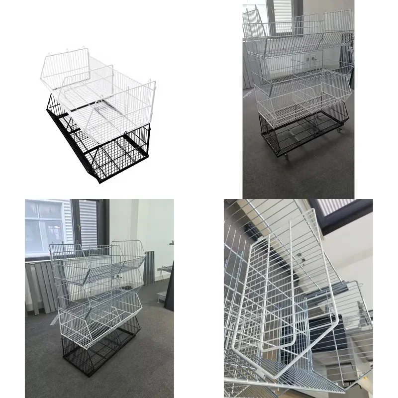 for Supermarket Folding Wire Basket High Load Bearing Capacity