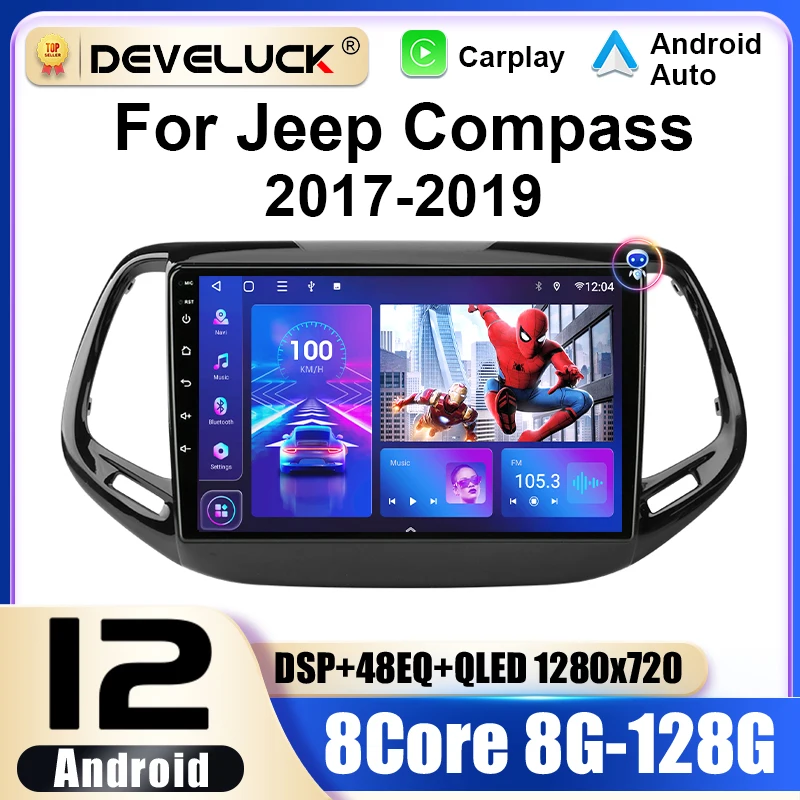 

2 Din Android 12 Car Radio For Jeep Compass 2 MP 2017-2019 Multimedia Video Player GPS 4G Carplay Auto Stereo DVD QLED Head Unit