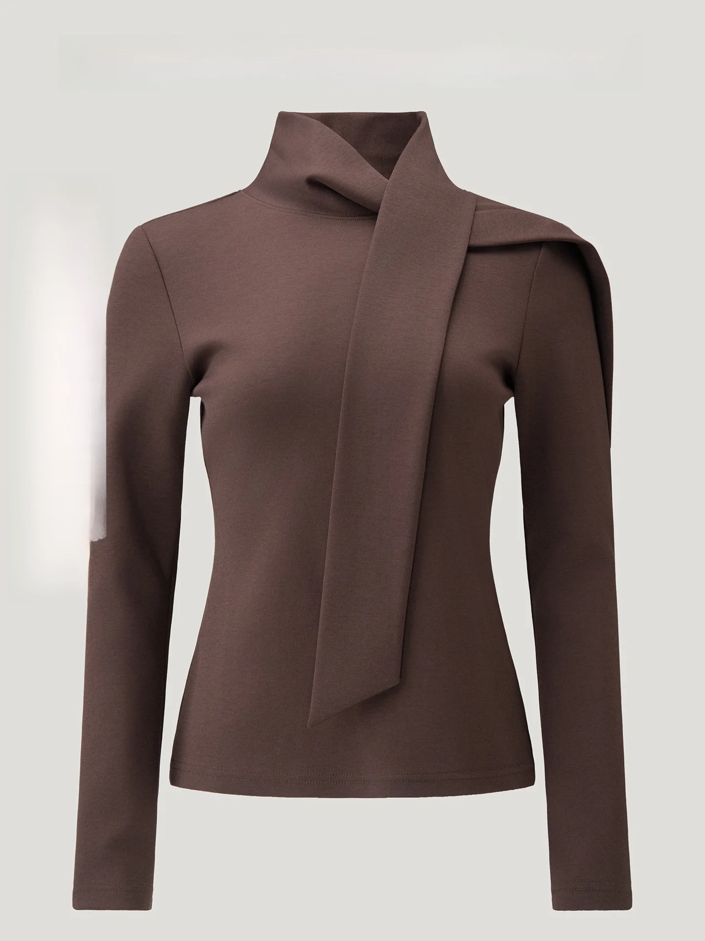 

Женская зимняя новая облегающая вязаная кофта Ele Inner с бантом на талии, длинными рукавами, из смесового хлопка, модала и полиэстера, повседневная