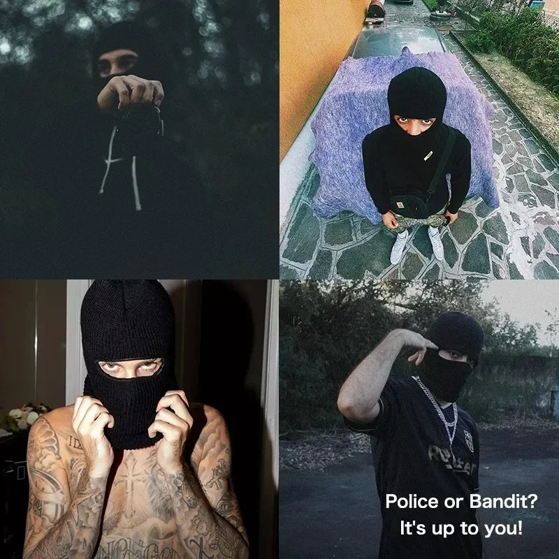 الرجال الشتاء Skullies قبعة حريمي للنساء محبوك وشاح من الصوف قبعات بالاكلافا قناع Gorras بونيه سميكة الدافئة اليدوية قبعة