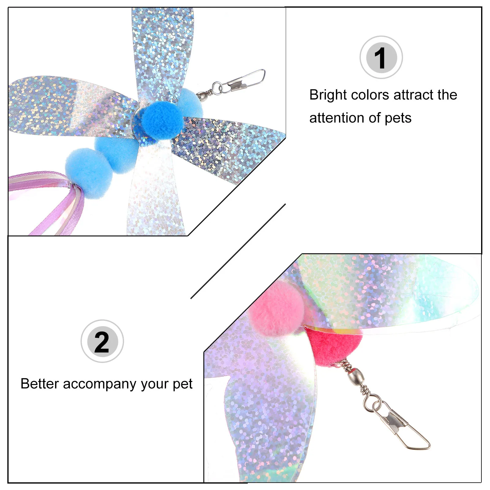 

4pcs Wands Bell Design Interactive Pet For Cats Teaser Plaything Exercise Teaser Stick