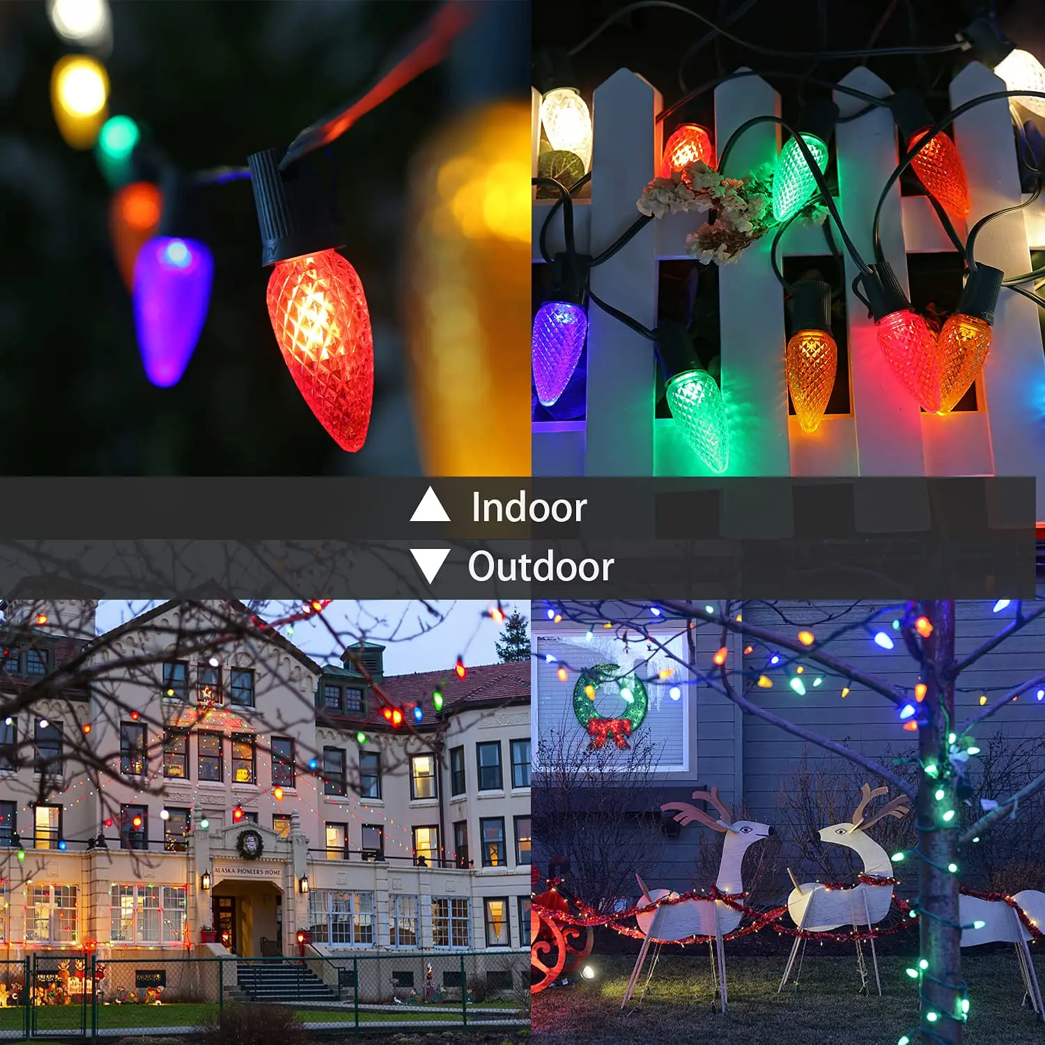 GANRILAND C7 Faceted Colorful Led Bulb Plastic Shatterproof E12 Candelabra Base 110V 220V RGB For Christmas String Lights Decor