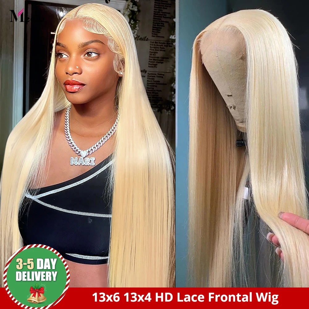 28 30 Inch  Blonde Lace Front Wig Human Hair 613 Lace Frontal Wig Bone Straight Human Hair Wig 13x4 13x6 Transparent Lace Wigs