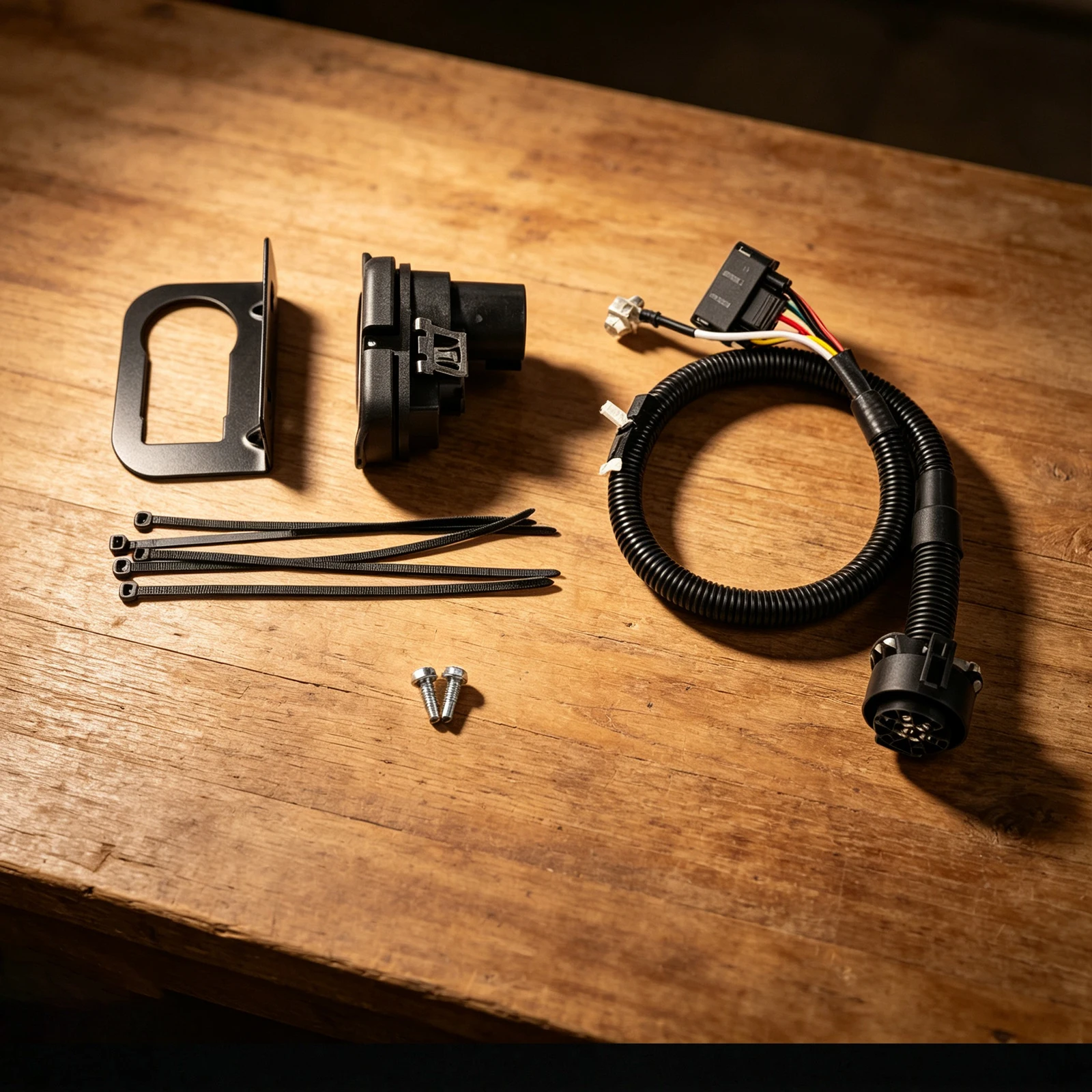 None Hitch Wiring Kit Trailer Hitch Wiring Kit Connector Harness Mounting Bracket Includes Screws And Cable Ties