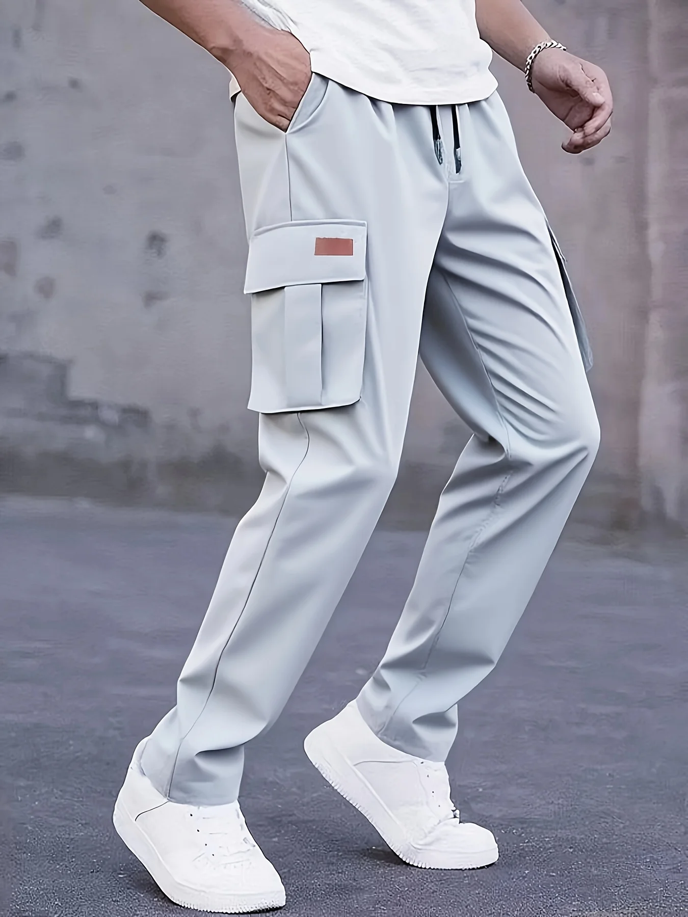 American style high street multi pocket workwear pants for men's new trendy loose straight leg versatile casual long pants