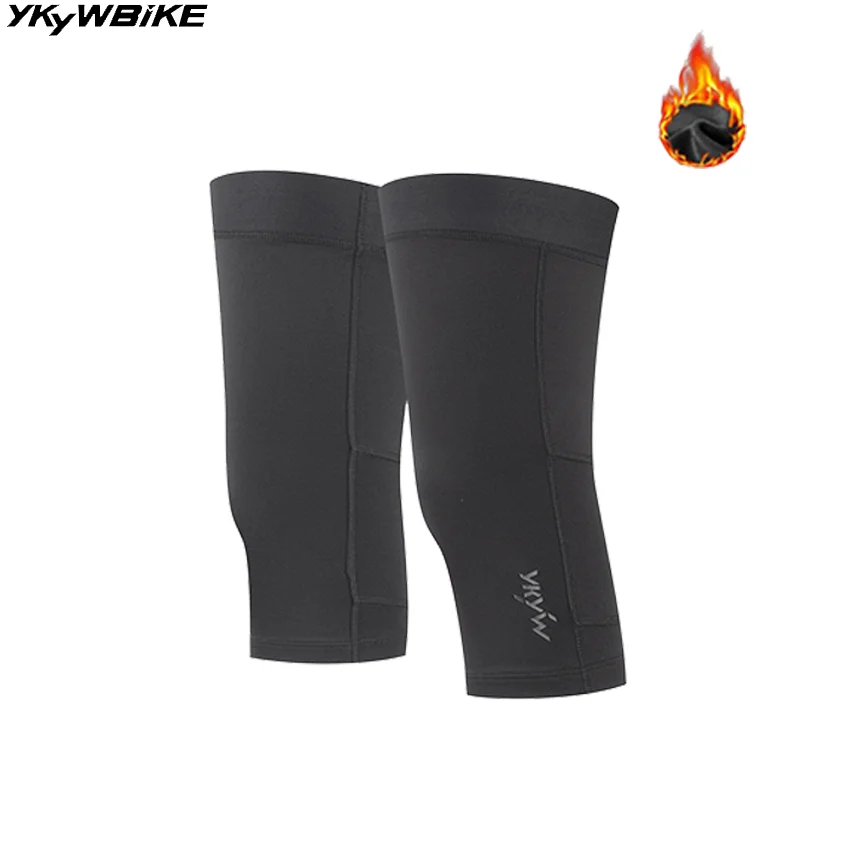 

YKYWBIKE Winter Warmers Cycling Knee Thermal Fleece Bicycle Short Half Leg Protection Compression MTB Road Bike Knee Sleeve