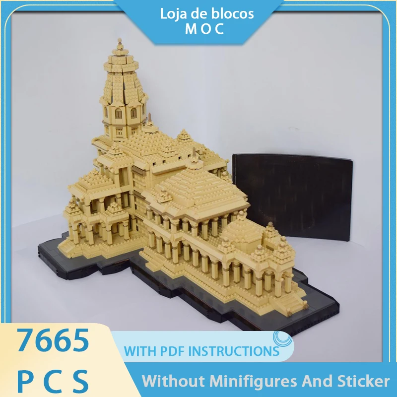 Exquisite New Product MOC Building Blocks Medieval Street View Model Ram Temple Modular Design Puzzle Toy DIY Assembly