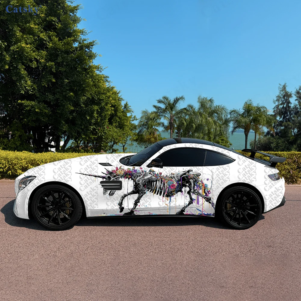 

Cyber Skeleton Unicorn Car Side Sticker Decoration,PVC Waterproof Scratch Resistant Decal,Car Protection,Auto Accessories Gift
