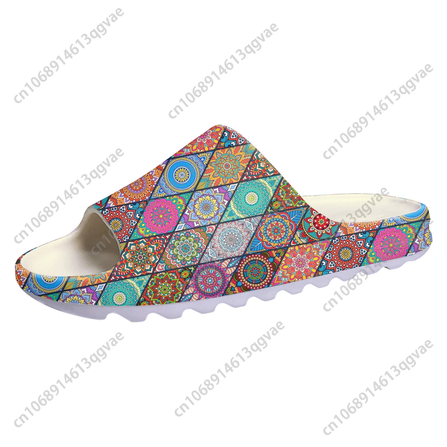 Bohemia Mandala Geometric Soft Sole Sllipers Home Clogs Custom Water Shoes Mens Womens Teenager Stepping on Shit Beach Sandals