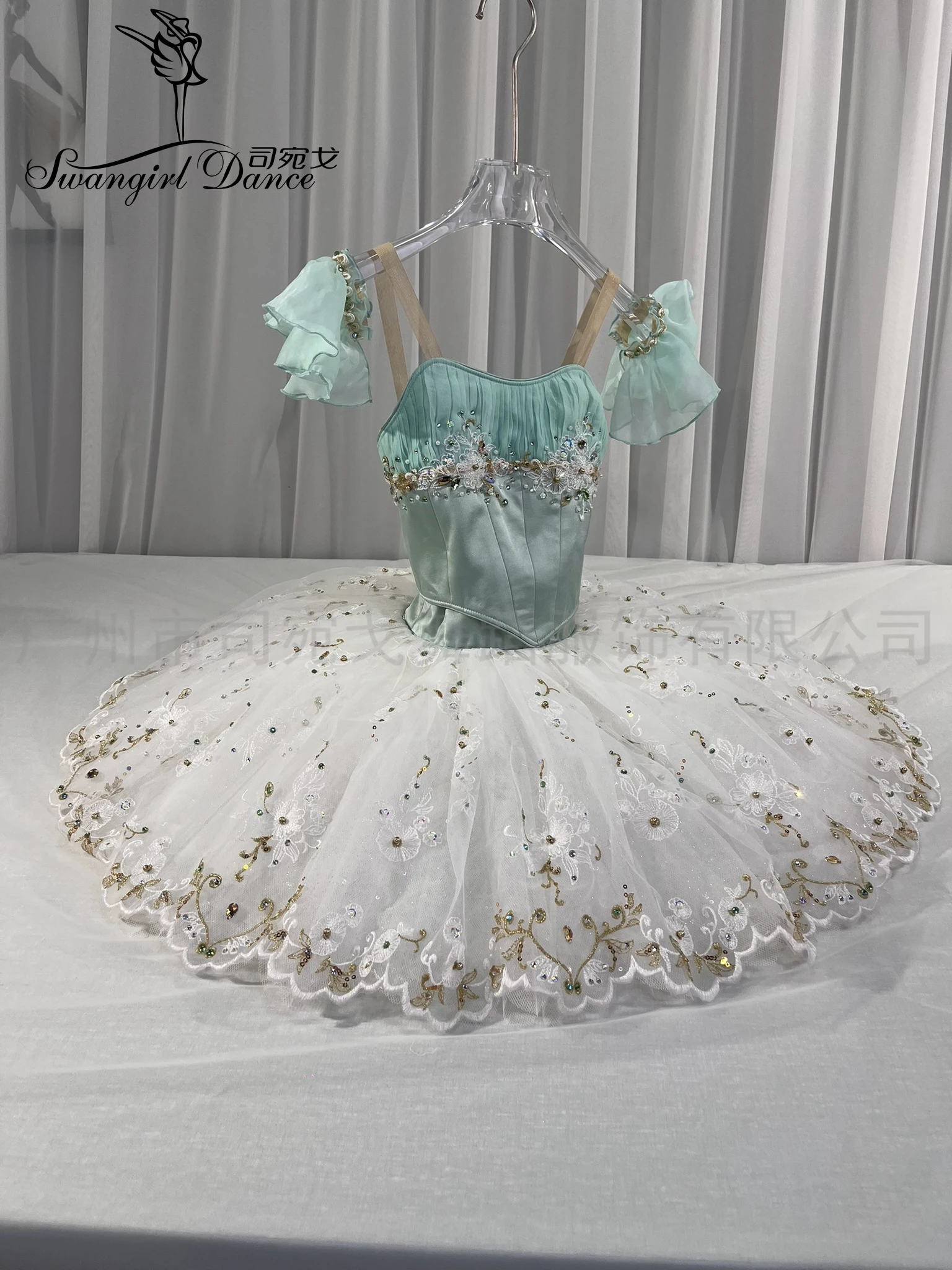 Green split-body  Ballet tutu professional Competition Girls  Pancake Tutu La Esmeralda Paquita Classical tutu customize WT2581