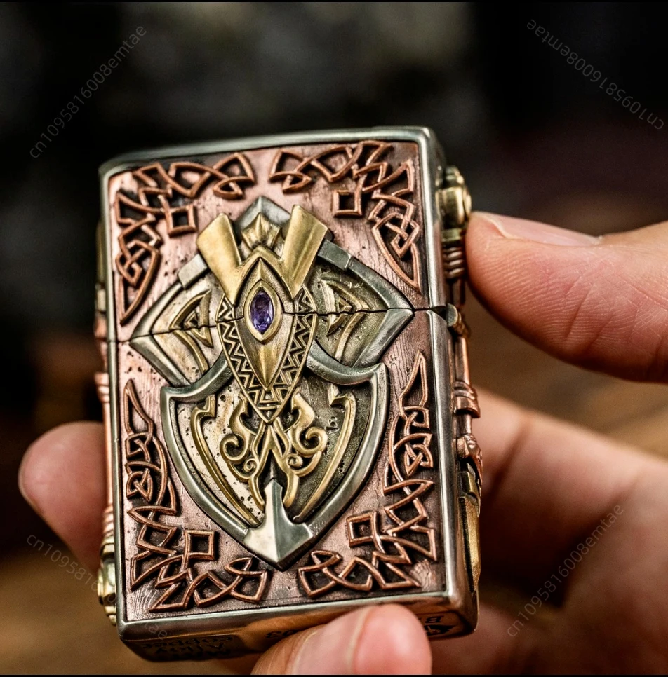 God of War Ares ultra realistic craft carving inlaid fuel lighter,original fuel lighter,lighter collection,cigarette accessories