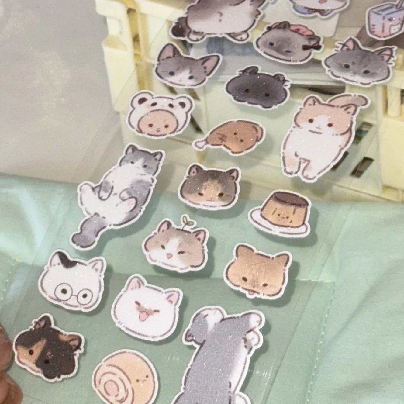 Kawaii Kitty Head Cat Die-cut Sticker Tape for DIY Goo Card Journal Scrapbooking Photo Card Supply