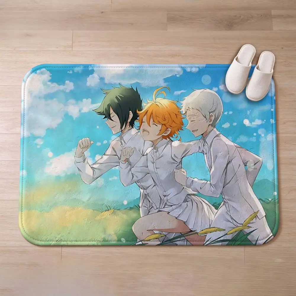 TPN-Anime the P-Promised Neverland Home Decor Short Plush Floor Mat, Non-Slip & Easy to Clean for Multi Doorways