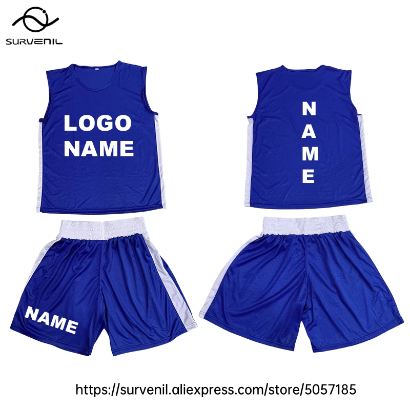 Muay Thai Shorts Customized Boxing Sanda Wushu Uniform Men Women Child Gym Martial Arts MMA Training Suit Boxing Shorts and Vest