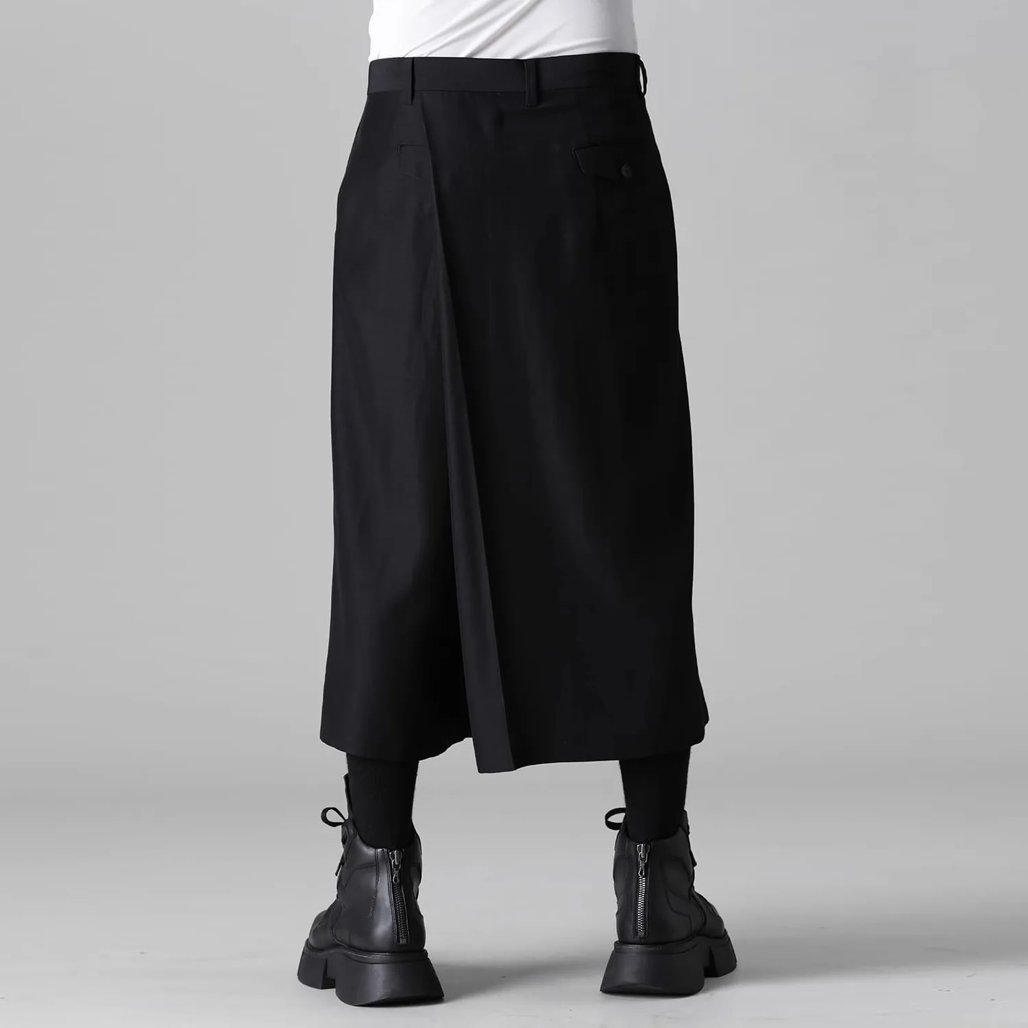 YOJI OOAK culotte da uomo dal design originale Pantaloni casual personalizzati Moda culottes da uomo semplici neri