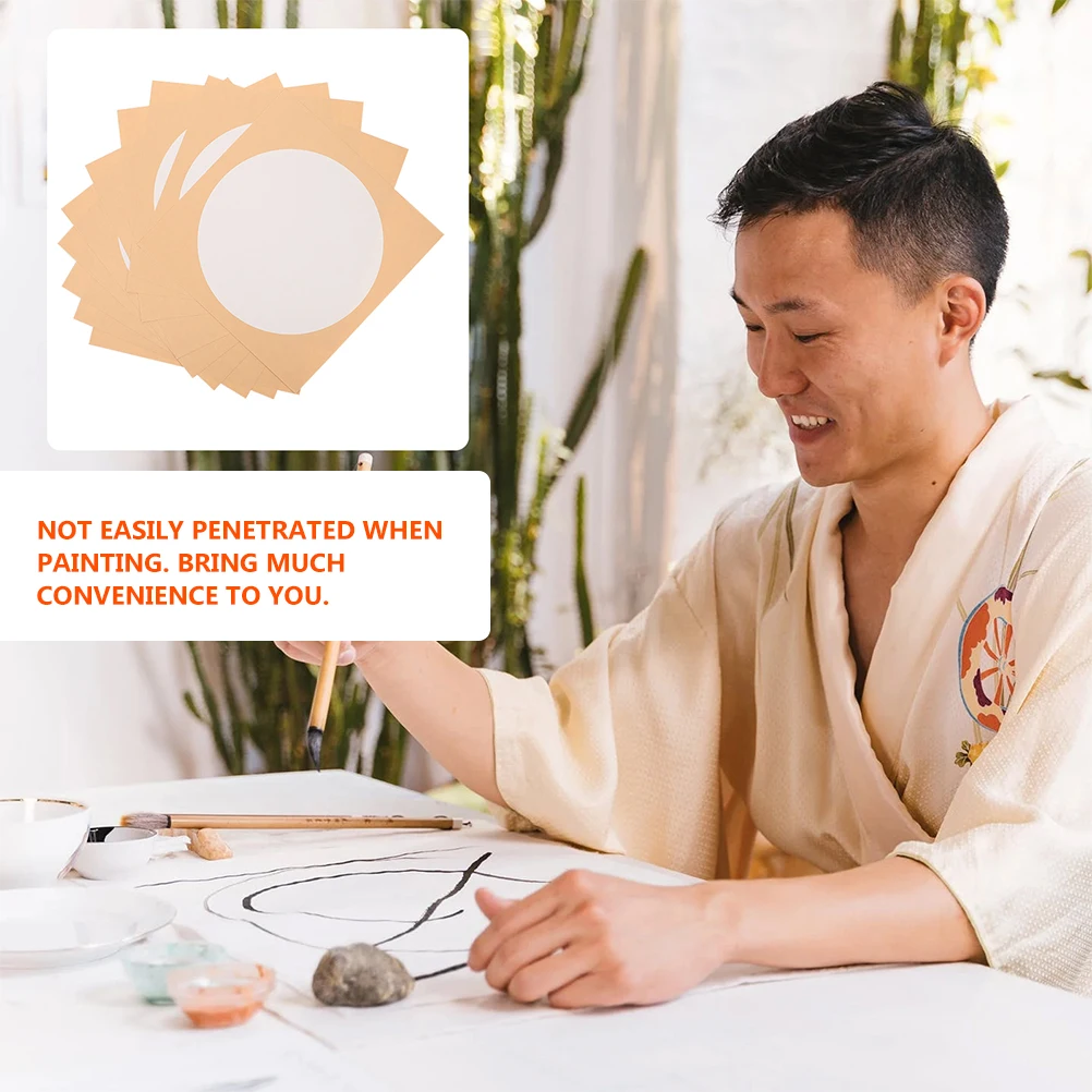 

20pcs Premium Round Xuan Fan Artistic Rice Paper for Calligraphy Painting Writing Lightweight Handmade Chinese Art