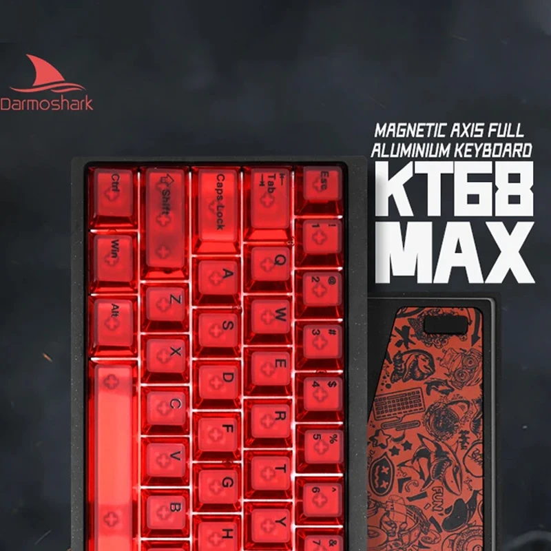 Darmoshark KT68MAX Wired Magnetic Switch Keyboard 68-key Hot Swap Gasket RT0.01MM Customized Aluminum Gaming Keyboard PC Office