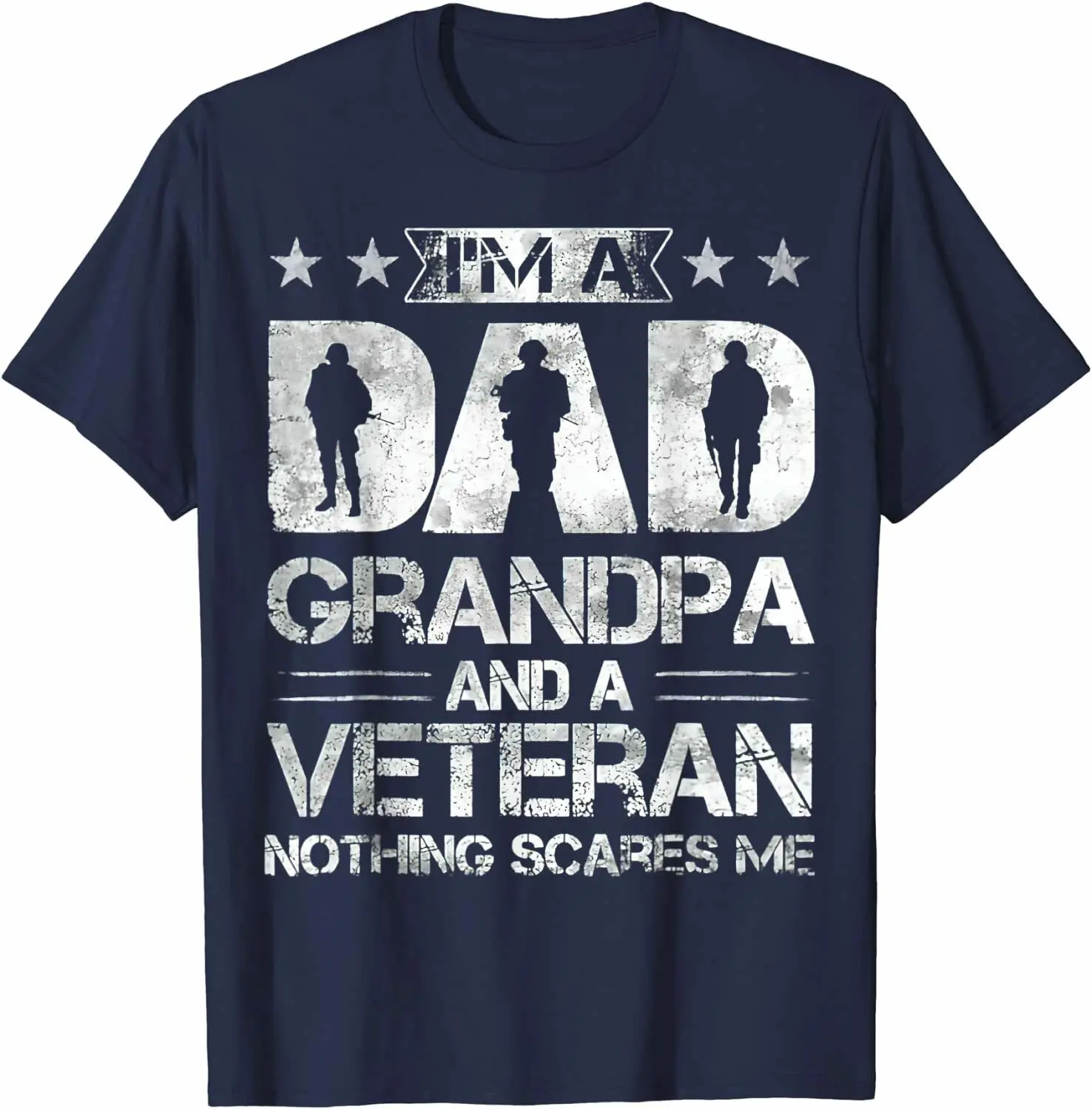 Camiseta "I'm A Dad Grandpa And A Veteran No me assusta", camiseta de algodón Premium de manga corta con cuello redondo para hombre, nueva S-3XL