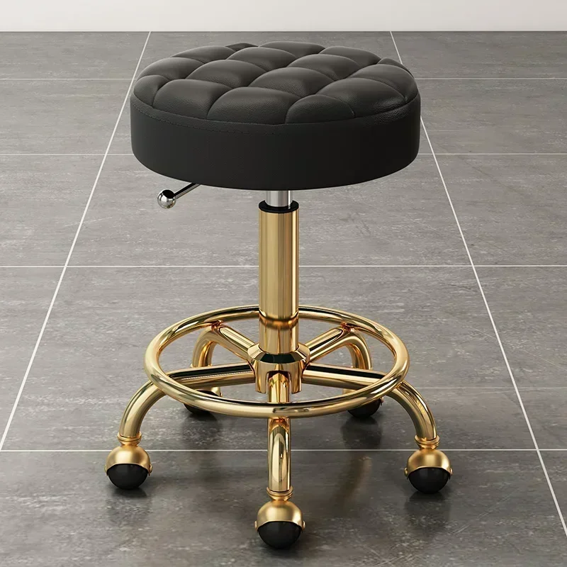 

Ergonomic Chair Hairstyles Pulley Chairs Hairdressing Gold Beauty Furniture Office Minimalist Wheels Swivel Lifting Round Stools