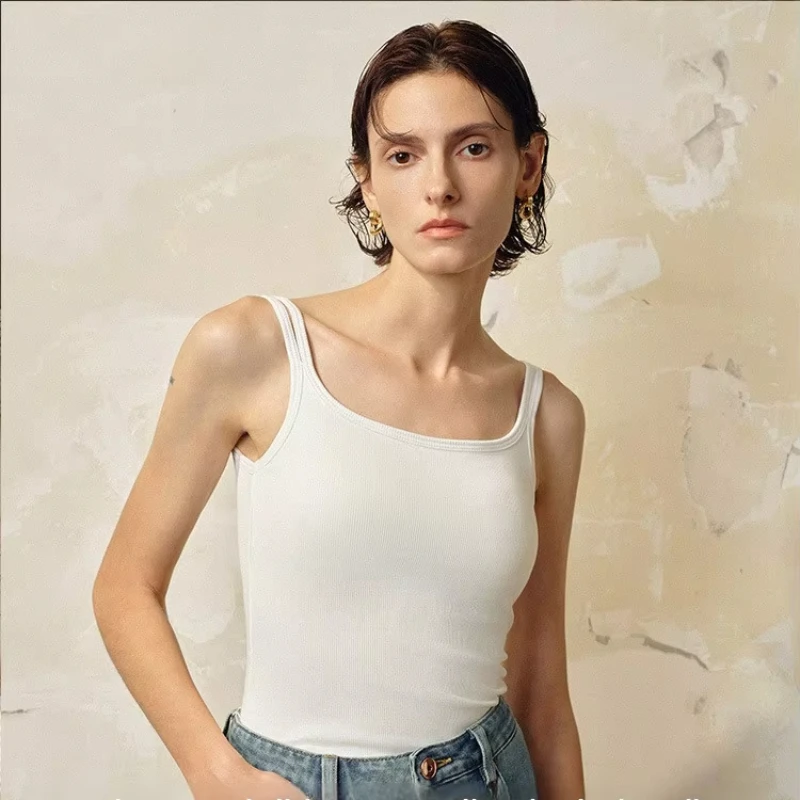 

Summer no-bra silk thread latex breast pad one-piece high-elastic double shoulder strap mulberry silk camisole vest