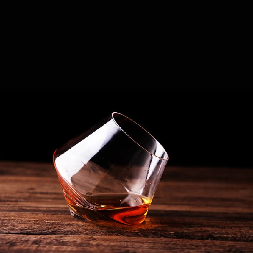 

300ml Whiskey Glass Rotating High Belly Cigar Whiskey Cocktail Drinking Wine Cup Tumbler Down Bar KTV Club Glasses