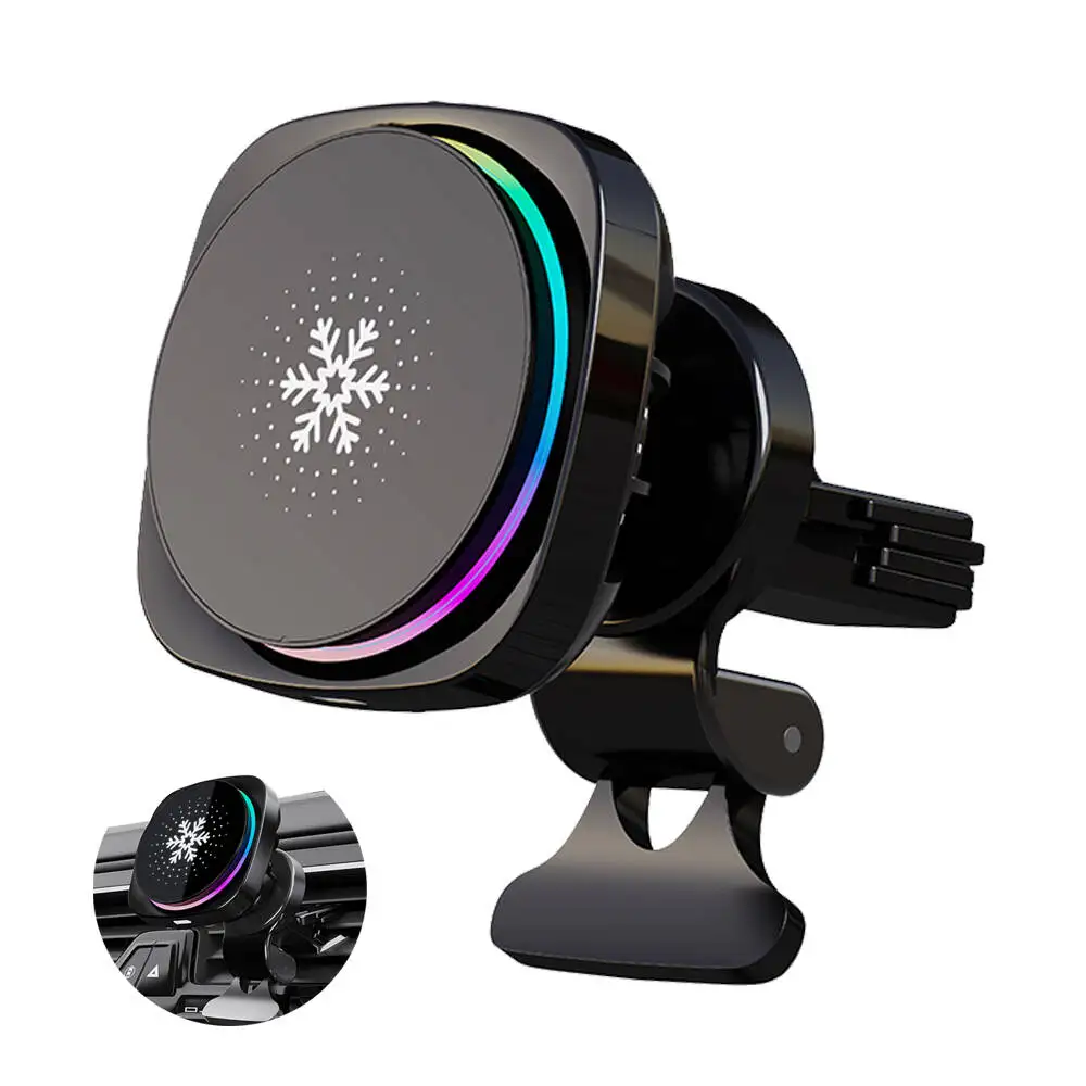 

2024 Factory Private Model Cooling Magnetic Qi2 Wireless Car Charger Fast Charging Phone Holder for Iphone 12 13 15 16 Pro Max