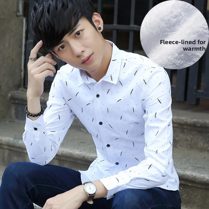 

Весенне-осенний мужской Long Sve Cotton irt ort Sve Youth Faion, повседневная ткань в полоску без глажки, ткань Ox