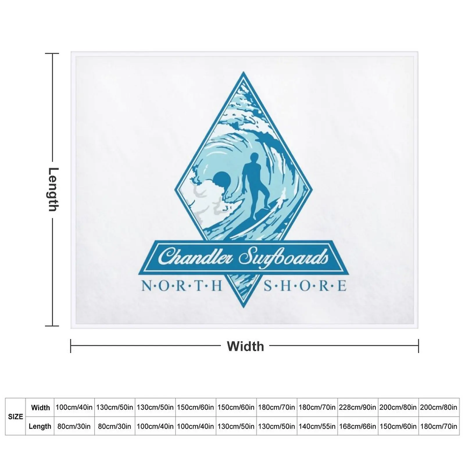 Chandler Surfboards North Shore Throw Blanket Bed Fashionable Single Blankets