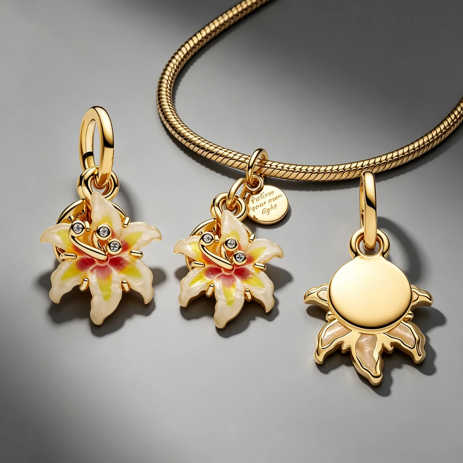 NEW 2026 Gold Plated Flower & Rose Charm Beads, Enamel Tulip Sakura Spacer Beads Fit Pandora Bracelet DIY Women Jewelry Gifts view 4