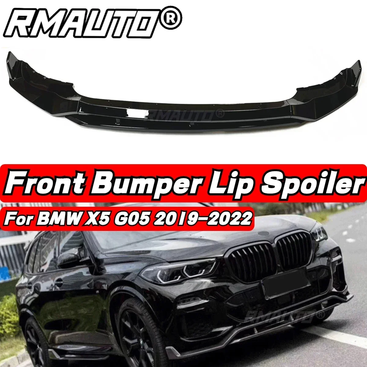 For BMW X5 G05 2019-2022 Car Front Bumper Spoiler Lip Bumper Guard Protector Body Kit Car Accessories Exterior Parts Body Kit