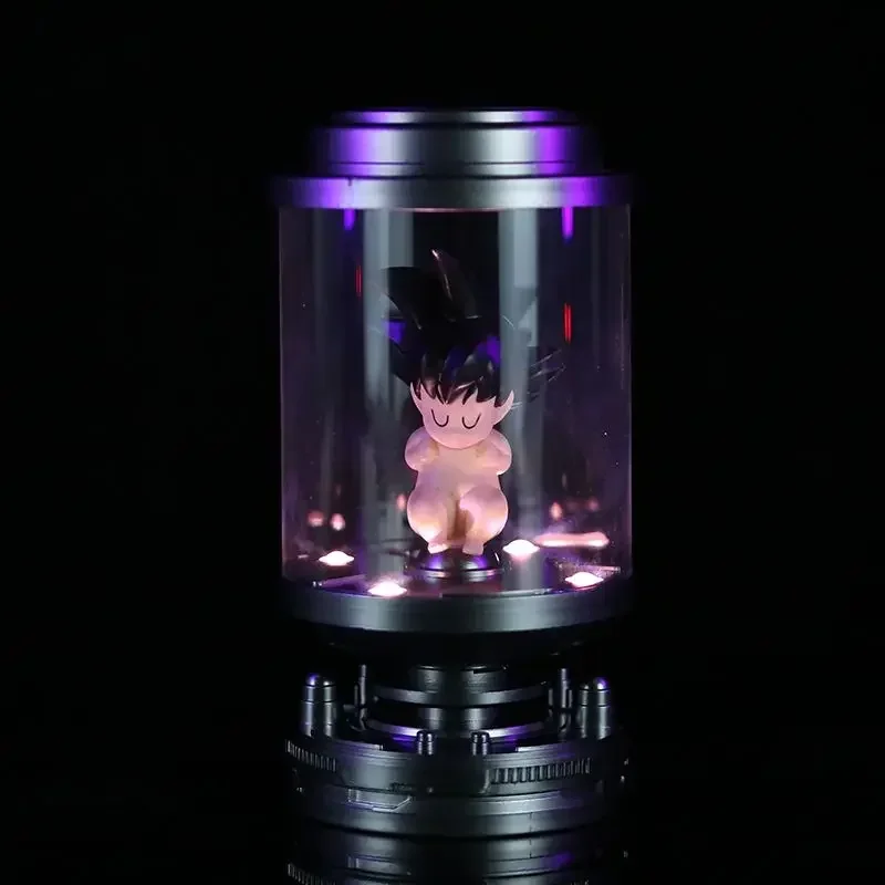 

18cm Dragon Ball GK Figure Child Goku Cell Glass Garden Luminescent Model Statue Desktop Decoration Toy Gifts Collectible