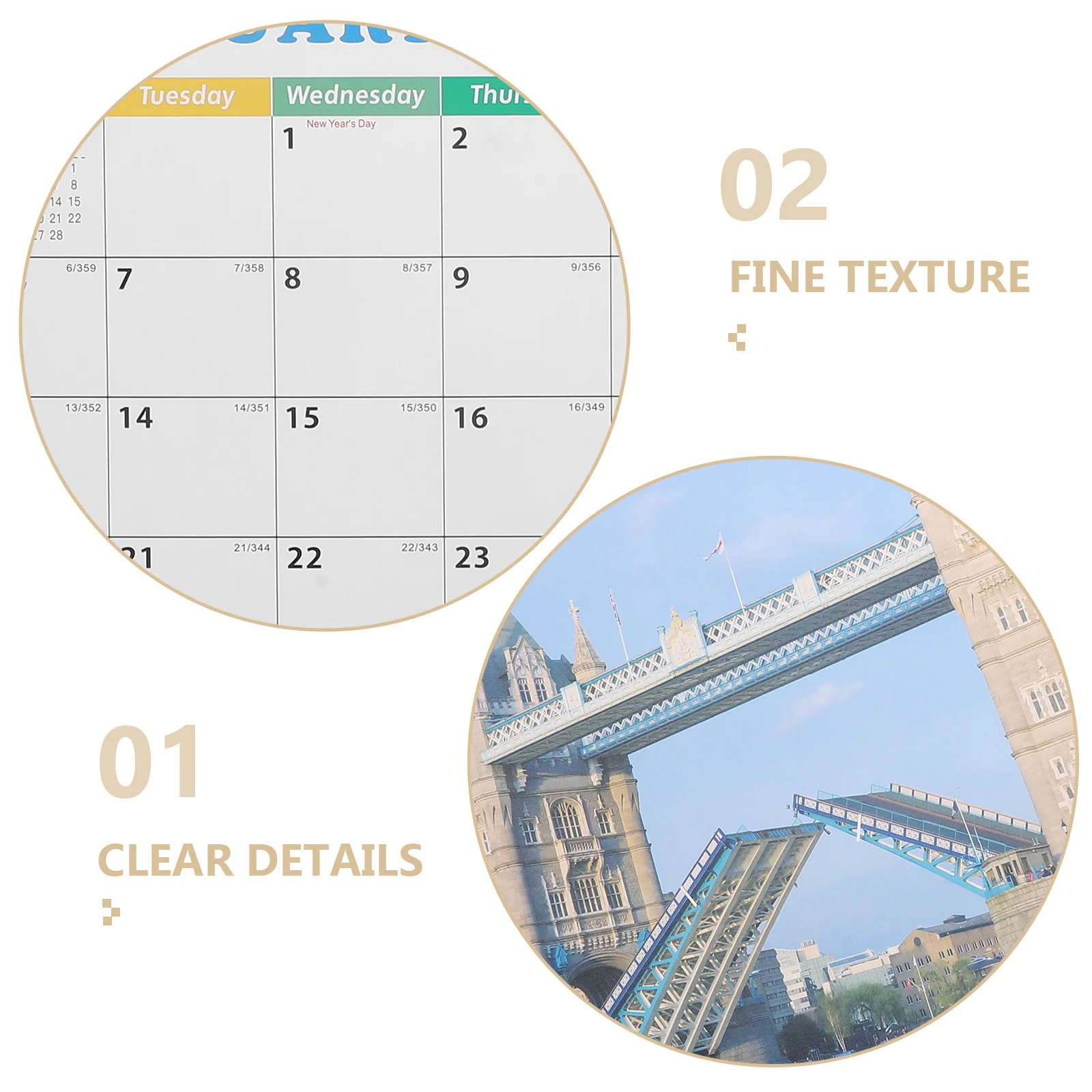 12 mesi 2025 Calendario da parete paesaggio mondiale Promemoria natalizi in carta resistente all'inchiostro per prodotti per la stampa di decorazioni scolastiche per l'home office