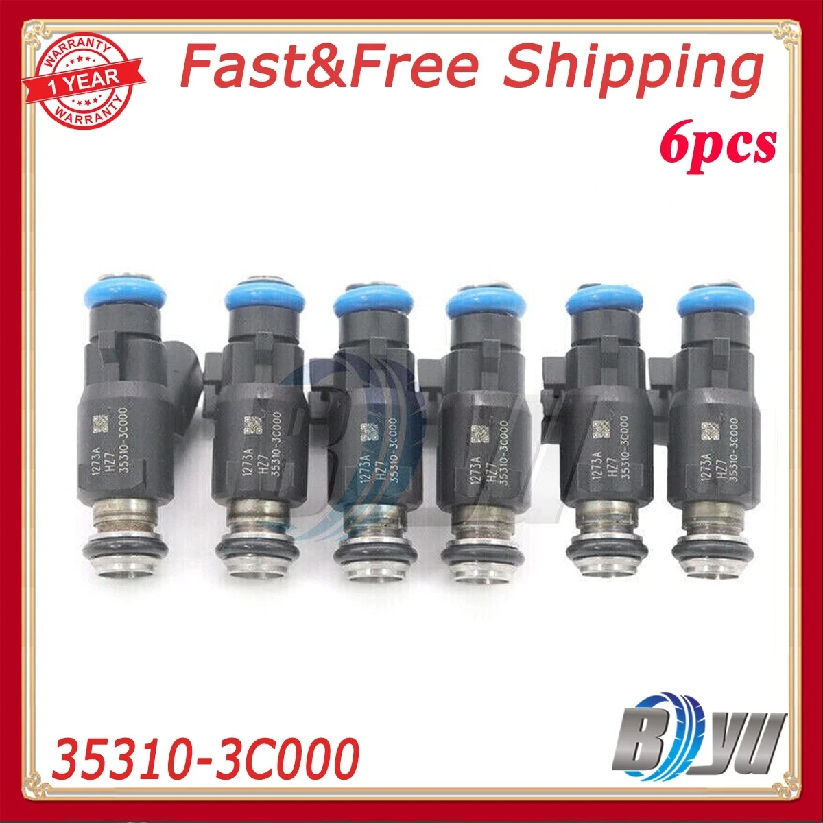 

Set 6pcs 35310-3C000 Fuel Injectors Fits For Hyundai Veracruz 2007-2012 3.8L V6