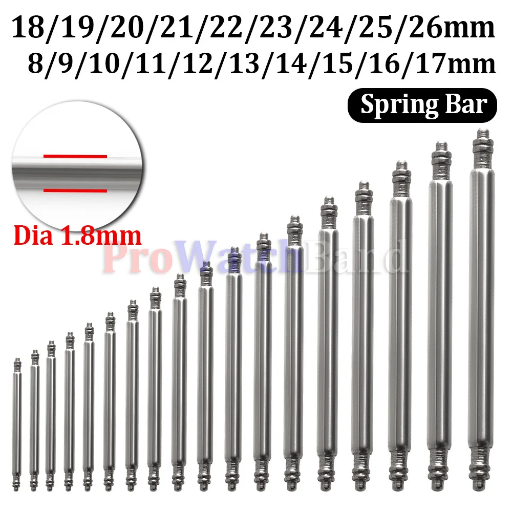 

8 9 10 11 12 13 14 15 16 17 18 19 20 21 22 23 24 25 26mm Spring Bar Dia 1.8mm Watch Band Strap Spring Pins Lugs Connecting Parts