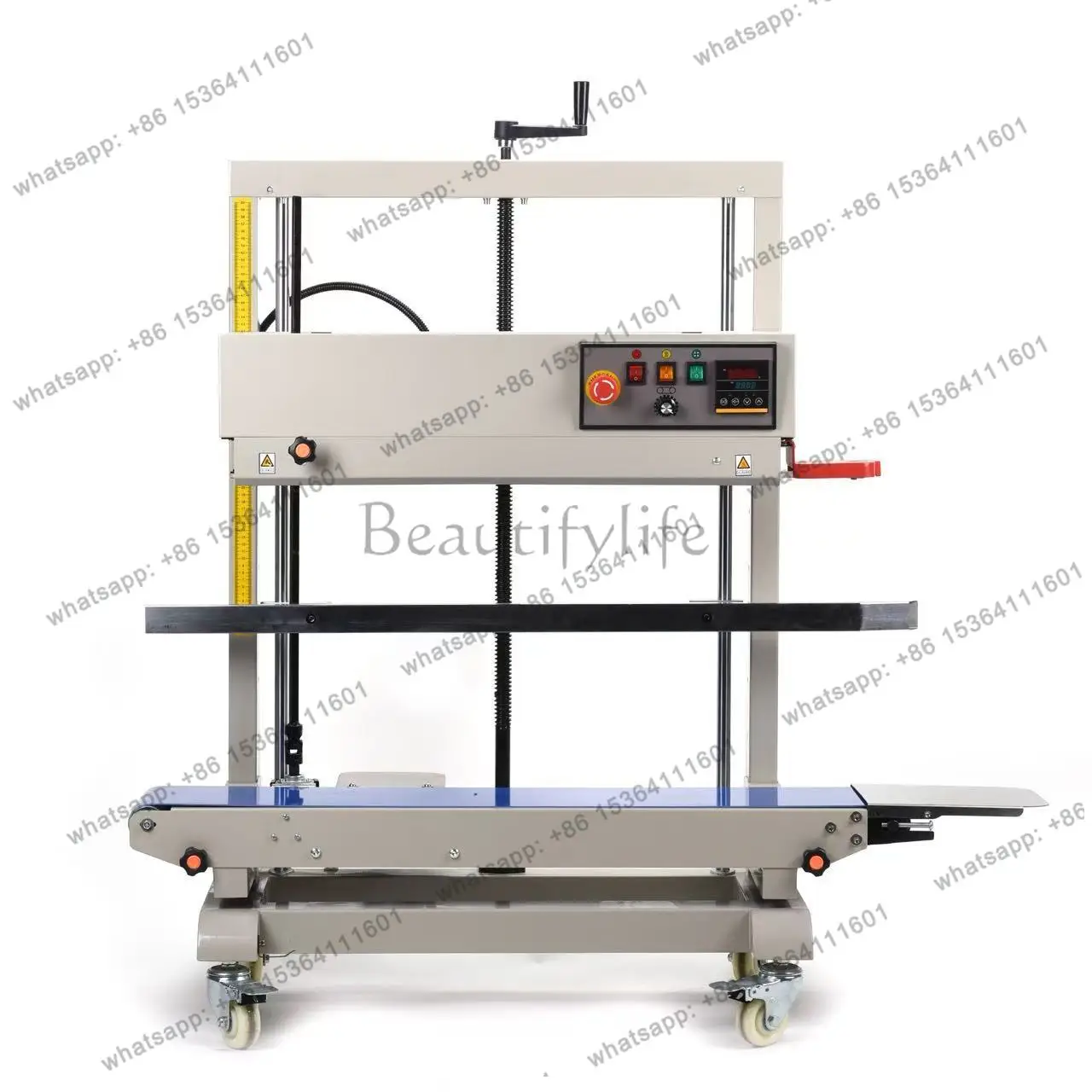 FR1100V paint-baking luxury continuous sealing machine, with its own emergency stop button gear drive coding wheel