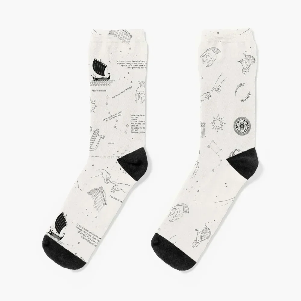 

the song of achilles Socks cartoon Thermal man winter Toe sports custom Socks Female Men's