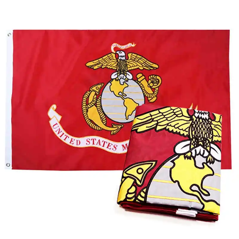 Embroidered USMC Flag US Marine Corps 3x5 Feet Oxford Nylon Durable Waterproof American Flags USA Banners Decoration Celebration