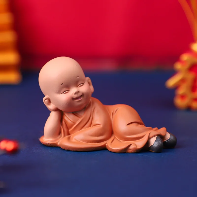 

Car Ornament Mini Monk Cute Novice Monk Buddhist Small Monk Statues Figurine Sculpture Handmade Car Home Decorations