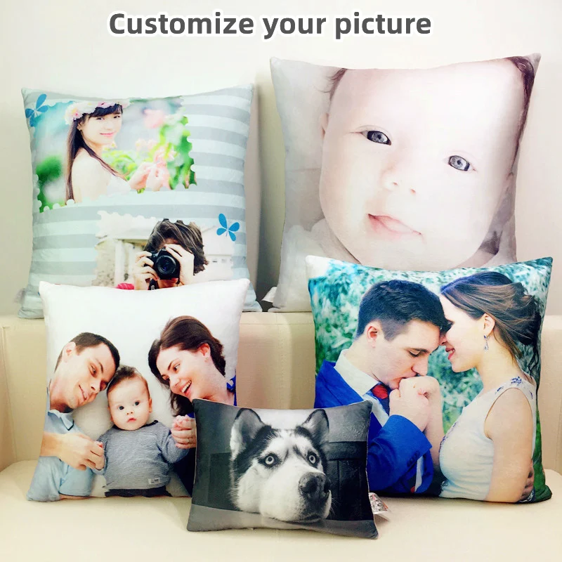 

Photo Customization Square Cushion Stuffed dog Pillow Sofa Car Decorative Christmas Gift Couple photo pillow Baby photo cushion