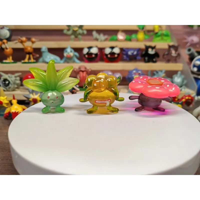 ポケモンフィギュア-oddish-グルーム-vileplume-3-個人形透明モデル装飾品アクセサリー子供のおもちゃ