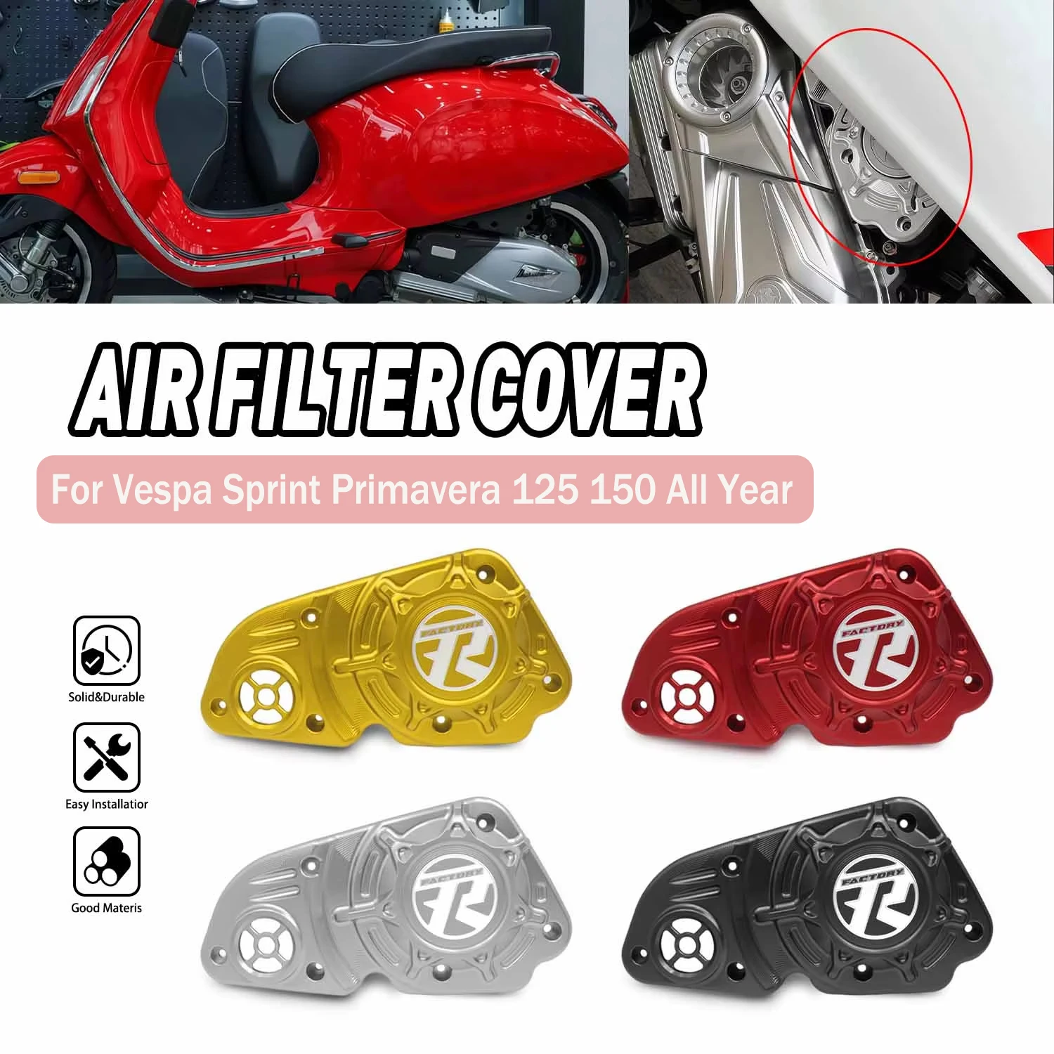 Für Vespa Sprint Primavera 125 150 Alle Jahrgänge Motorrad Luftfilterabdeckung Luftfilter-Schutzgitter Motorradteile