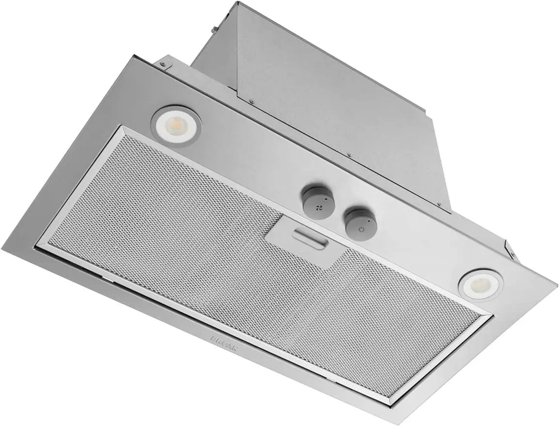 PM400SS armadio personalizzato inserto Power Pack a 3 velocità integrato con illuminazione a LED e ventilatore massimo 450 CFM, 21 pollici, acciaio inossidabile