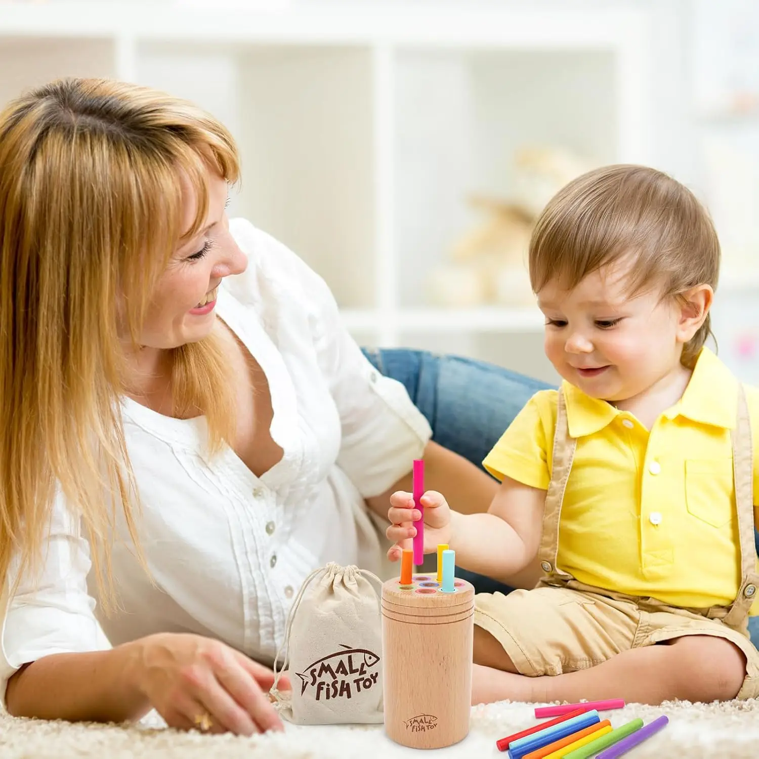 幼児向けモンテッソーリおもちゃ、木製学習色分類おもちゃ、細かい運動能力の発達のための幼児向け感覚マッチングゲーム
