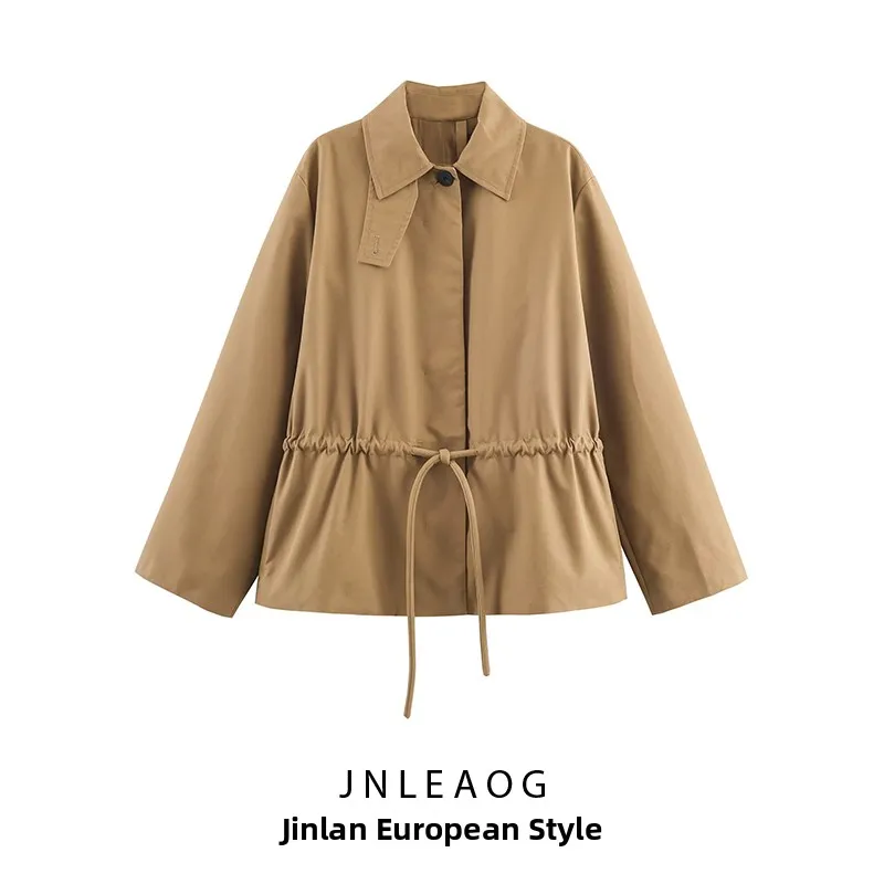 

Парка с регулируемой талией Jaet, женская модная осенняя новинка, ветрозащитное пальто ор, полиэфирная ткань, длинное све, обычная длина