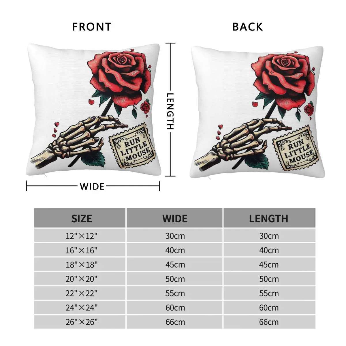 Zade Meadows Run Little Mouse Square Pillowcase Polyester Linen Velvet Printed Zip Decor Pillow Case Bed 45x45