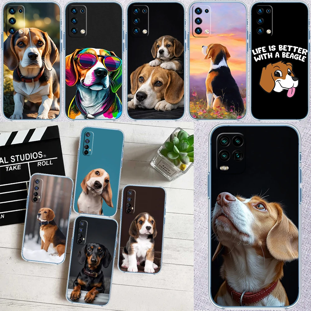 FX7 Beagle Dog Transparent Phone Case for Samsung Galaxy A04 A04S A14 A23 A34 A54 M23 M33 M52 M53