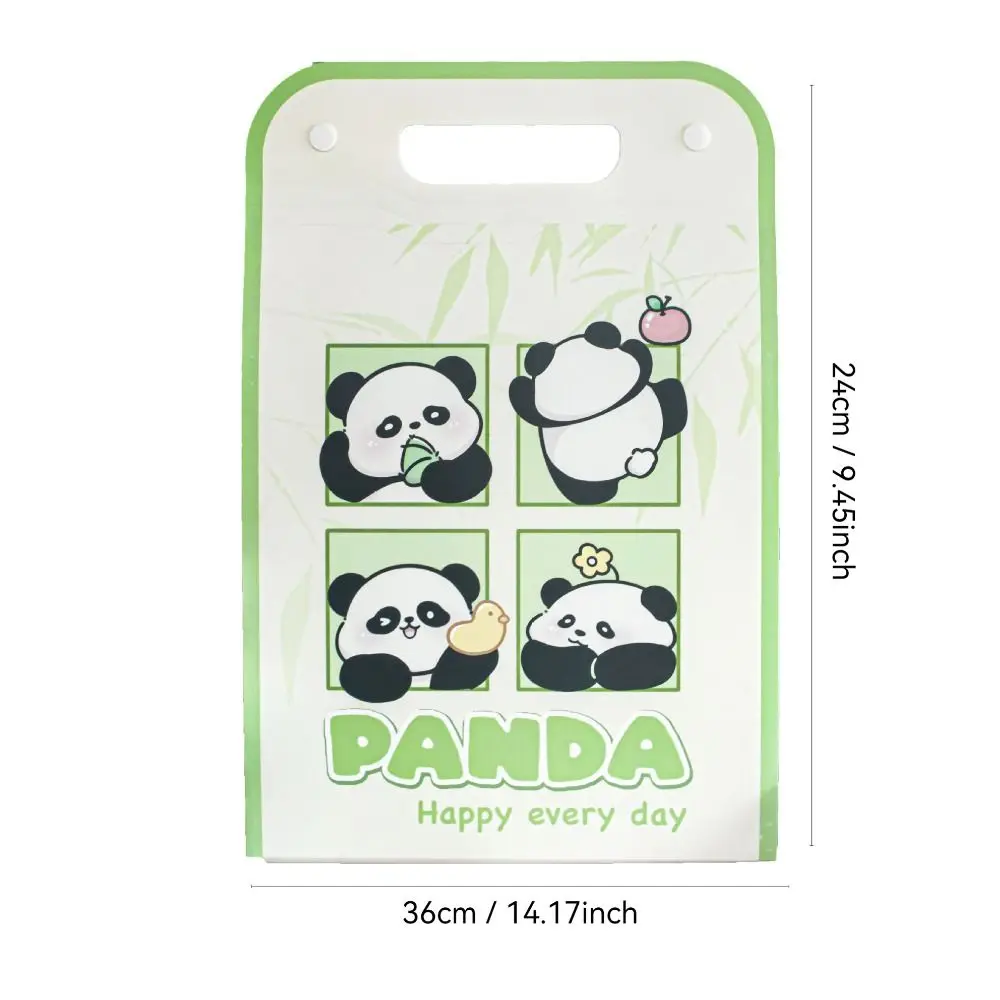 Lindo Panda A4 carpeta de archivos, organizador de archivos de dibujos animados creativos, impermeable, portafolio de gran capacidad