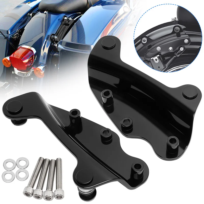 

Black Detachable Sissy Bar Rack 4 Point Docking Hardware Mounting Kit For Harley Touring Road King Glide Street Glide 2009-2013