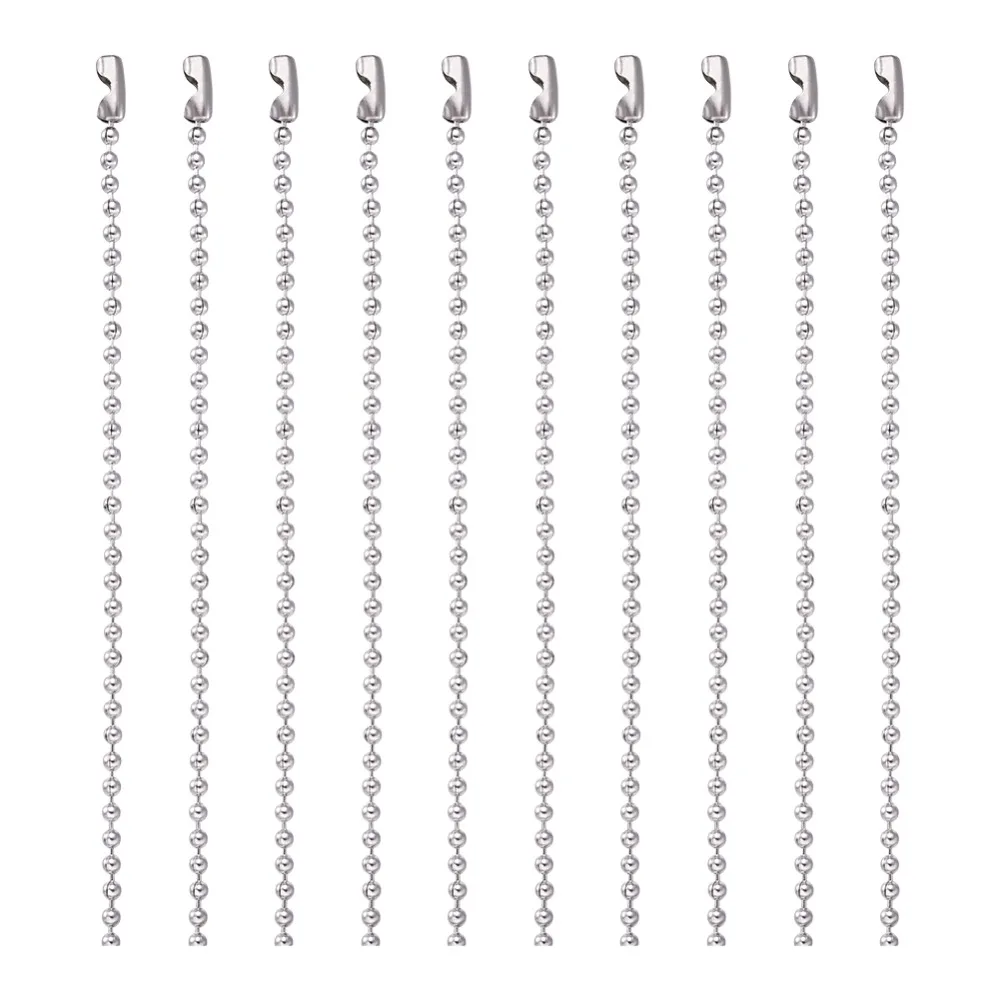 

Pandahall 100pc 304 Stainless Steel Ball Chain Necklace Makings DIY Jewelry Accessories Finding Wholesale Size:23.6"(60cm)x2.4mm