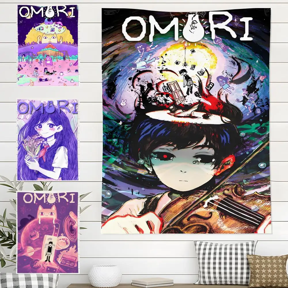 Heißer Anime-Videospiel-O-Omori-Wandteppich für den Innen- und Außenbereich, Wohnzimmer, Schlafzimmer, Terrasse, langlebig, vielseitig einsetzbar, für den ganzjährigen Einsatz